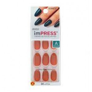 Unhas Postiças Autocolantes Impress Self Love Cor Citrine Amendoada Kiss NY