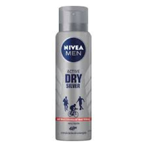 Desodorante Masculino Nivea Men Active Dry Silver Aerosol 150ml
