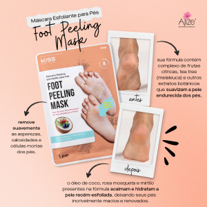 Máscara Peeling Esfoliante para Pés – Kiss NY - 1 Par