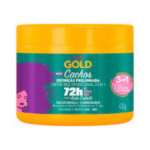 Máscara capilar Creme Multifuncional Cachos Definição Prolongada 72H Com 430G Niely Gold