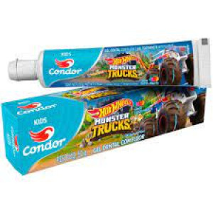 Creme Dental infantil com Flúor Tutti Frutti Hot Wheels Condor Kids Caixa 50g