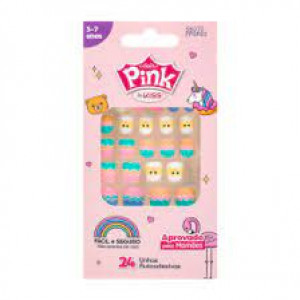 Unhas Postiças Kiss New York Infanti-Pop Princess - Flor