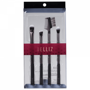 Kit de Pincéis Belliz Unique para Olhos Preto e Cobre (4 produtos)
