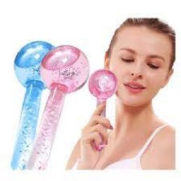 Kit 2 Peças Massageador Facial Bola de Cristal Globo Gelo