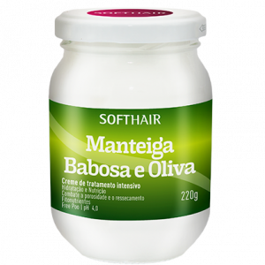 Manteiga capilar Soft Hair 220g - Babosa e Oliva 