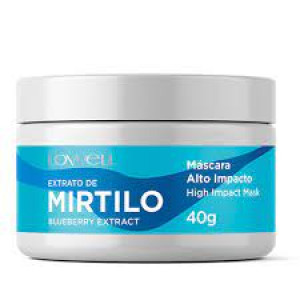 Máscara Capilar profissional Alto Impacto Lowell Extrato de Mirtilo com 240g