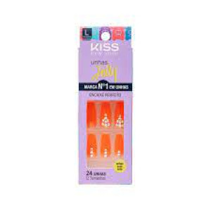 Unhas postiças Color Coral Sereia Kiss NY