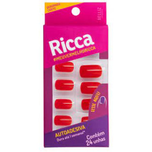 Unhas postiças Autoadesivas Vermelho Paixão Ricca