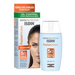Protetor Solar Facial Isdin Fusion Water Oil Control FPS 60 50ml s/ cor