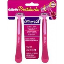 Aparelho de barbear Gillette Prestobarba Ultragrip3 Feminino com 2 Unidades 