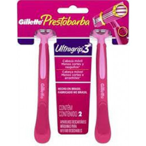 Aparelho de barbear Gillette Prestobarba Ultragrip3 Feminino com 2 Unidades 
