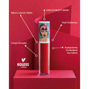 Batom Líquido MATTE WOW Koloss cor Scarlett wow