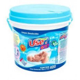 Lenço Umedecido Use it Baby Balde Azul 400Uni
