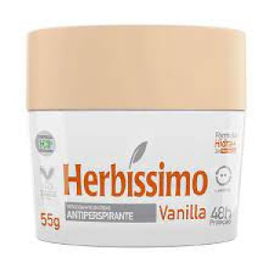 Desodorante Herbíssimo Vanilla em creme sem álcool com 55g 