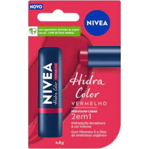 Hidratante e protetor Labial 2 em 1 Cremoso Nivea Hidra Color Vermelho 4,8 g
