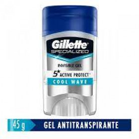 Desodorante antitranspirante clear gel Gillette 5 active protect cool wave masculino com 45g
