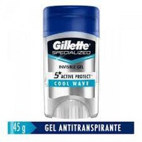 Desodorante antitranspirante clear gel Gillette 5 active protect cool wave masculino com 45g