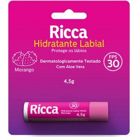 Hidratante Labial Ricca FPS30 Morango - 4,5g