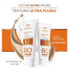 Protetor Solar Facial Actine Ultra Sem Cor FPS80 com 40g
