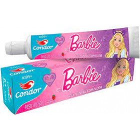 Creme Dental infantil Com Flúor Morango 50g Kids Barbie Condor