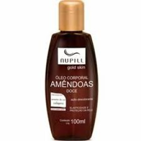 Óleo Corporal de Amêndoas Doce Nupill Gold Skin Semente de Uva e Colágeno com 100ml