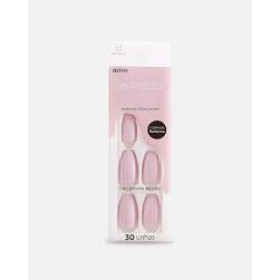 Unhas Postiças Autocolantes Impress Cor French Lavender Bailarina Kiss NY