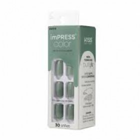 Unhas Postiças Autocolantes Impress Cor Going Green Kiss NY