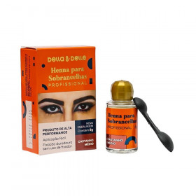 Henna para Sobrancelha 8g Castanho Médio - Della & Delle