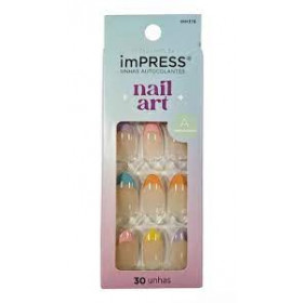 Unhas Postiças Autocolantes Impress Self Love Cor Young Love Amendoada Kiss NY