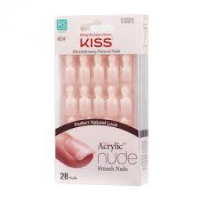 Unhas Postiças Kiss New York Salon Acrylic Nude Curta-KAN01
