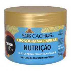 Máscara capilar de Nutrição S.O.S Cachos Cronograma Capilar Argan Salon Line