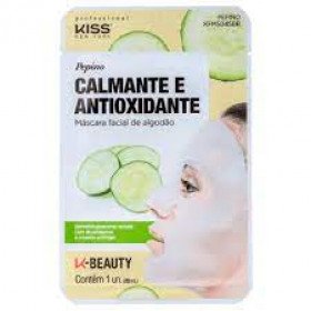 Máscara Facial de Algodão Kiss New York Calmante e Antioxidante Pepino 20ml