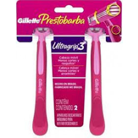 Aparelho de barbear Gillette Prestobarba Ultragrip3 Feminino com 2 Unidades 