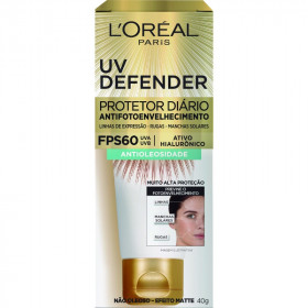 Protetor Solar Uv Defender - Fps60 - Antioleosidade - Sem Cor - Efeito Matte - 40g - Loreal Paris