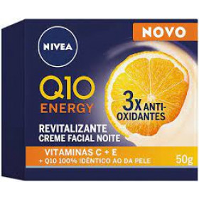 Creme Facial Antissinais Noite Nivea Q10 Energy Vitamina C com 50g
