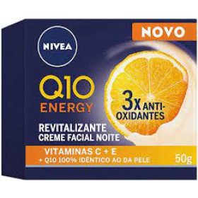 Creme Facial Antissinais Noite Nivea Q10 Energy Vitamina C com 50g