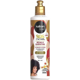 Ativador de Cachos Rícino e Queratina Reparação Extrema 5 em 1 S.O.S Cachos Salon Line