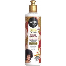 Ativador de Cachos Rícino e Queratina Reparação Extrema 5 em 1 S.O.S Cachos Salon Line