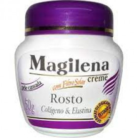 Creme facial colágeno E elastina com filtro solar magilena 50G