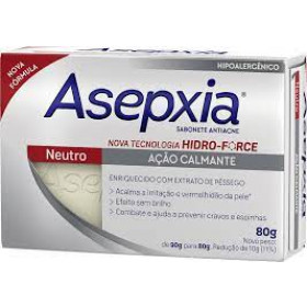SABONETE FACIAL NEUTRO ASEPXIA ANTIACNE EM BARRA COM 80G
