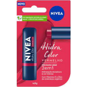 Hidratante e protetor Labial 2 em 1 Cremoso Nivea Hidra Color Vermelho 4,8 g